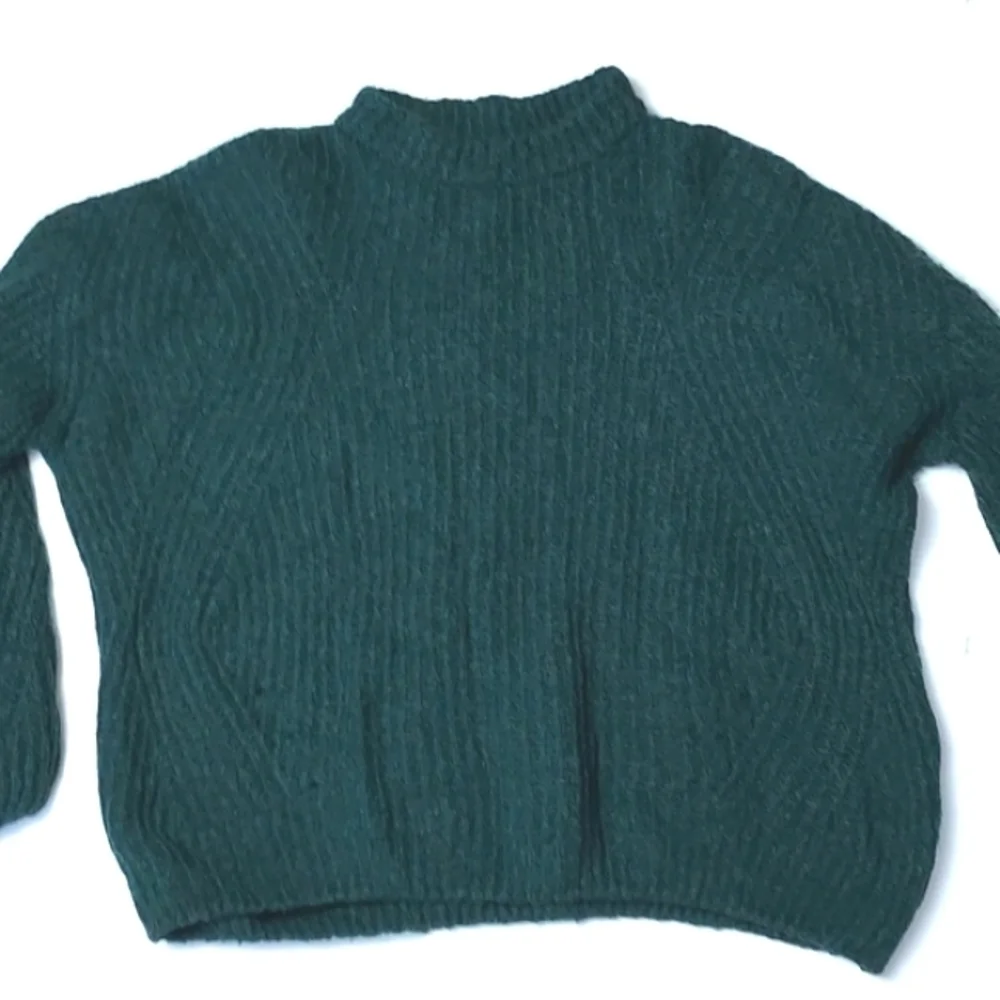 Anine Bing Jolie Pointelle Knit Sweater Green Size XS